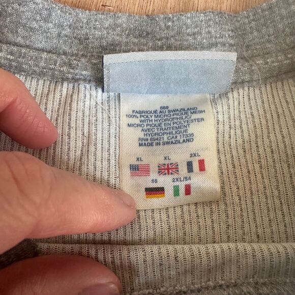 Reebok Gray Long Sleeve Athletic Shirt Red Stripe Vintage 90s Y2K Men’s XL - Picture 4 of 5